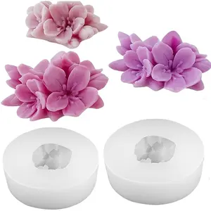 2pcs silicone mold for making 3D cherry blossom candles, suitable for resin and plaster, ideal for projects and decorative purposes
