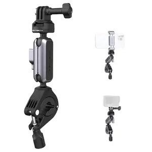 PGYTECH CapLock Bike Motorcycle Handlebar Mount for DJI OSMO Action 4/3/2, Gopro Hero 12/11/10/9, OSMO Pocket 2, Action Camera and Smartphones for Insta360 ONE RS/R/X3 with 1/4"-20 Thread Adapter Aluminum Metal