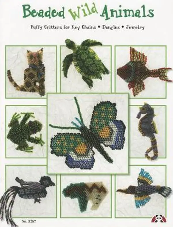 Used Book - Beading Wild Animals: Puffy Critters for Key Chains, Dangles, Jewelry by Suzanne McNeill (Paperback, English, 35 Pages, 0.44 lbs) - Good Beads Craft Guide, Design Originals