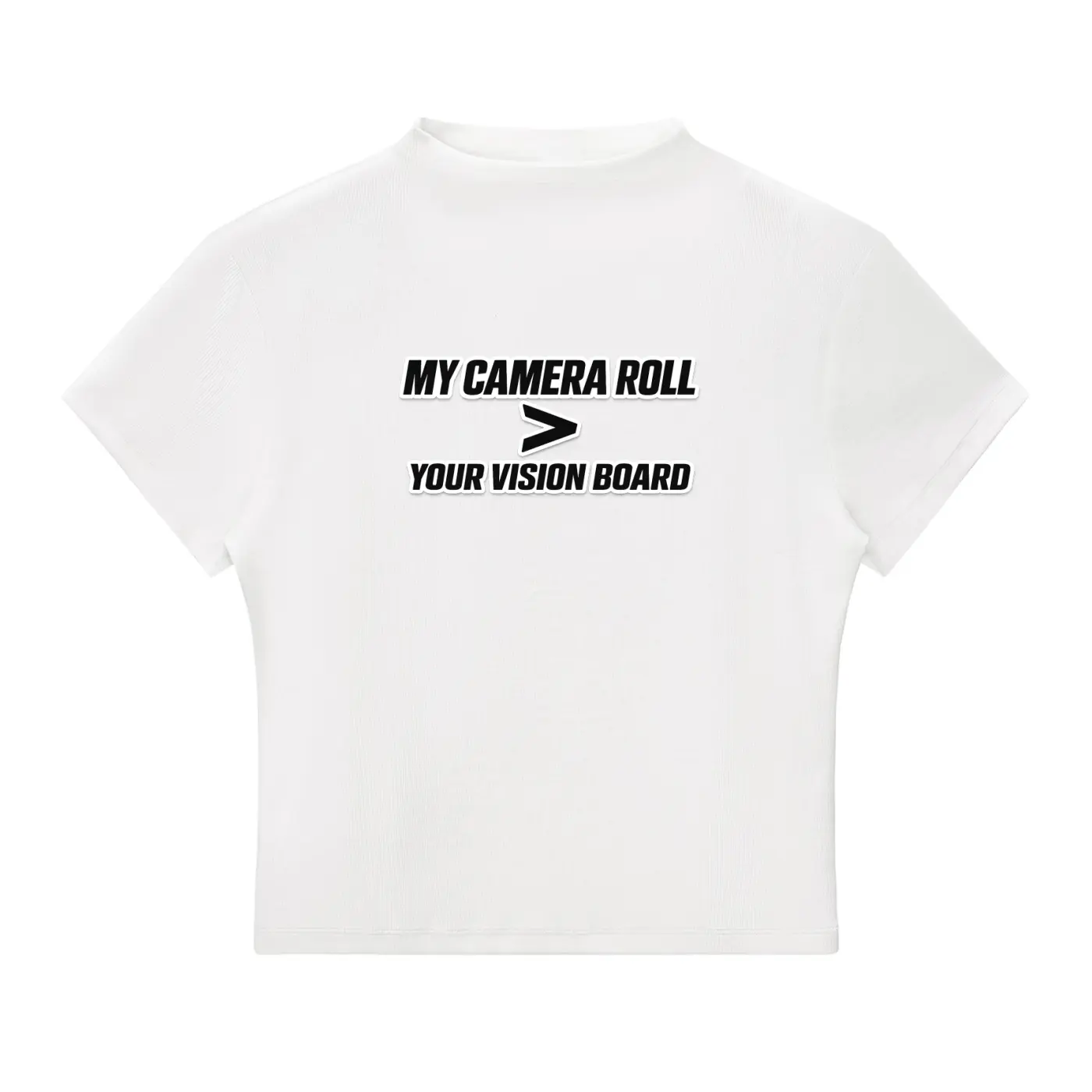 VISION BOARD Essential Slim Fit Mock Neck T-Shirt