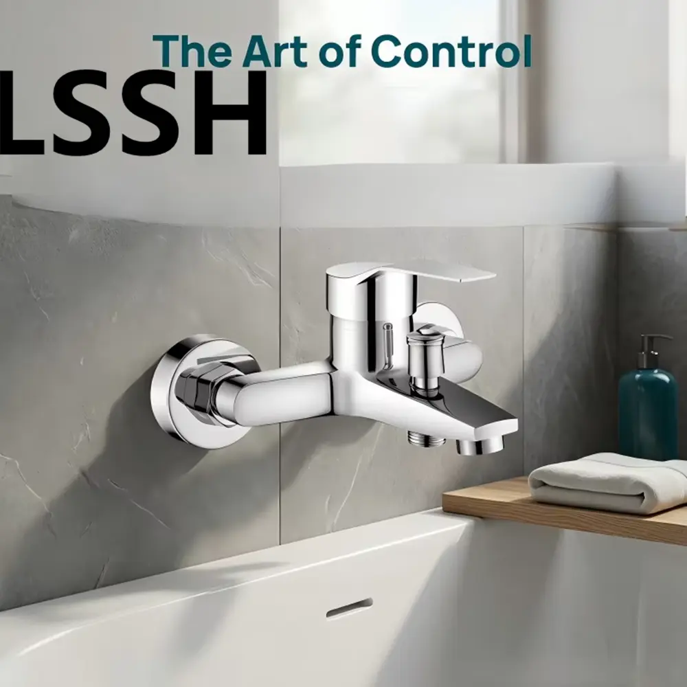 Wall Mounted Shower Faucet Mixing Valve Bathroom Hot Cold Water Mixer Tap Household Toilet Mixer Bathtub Faucet