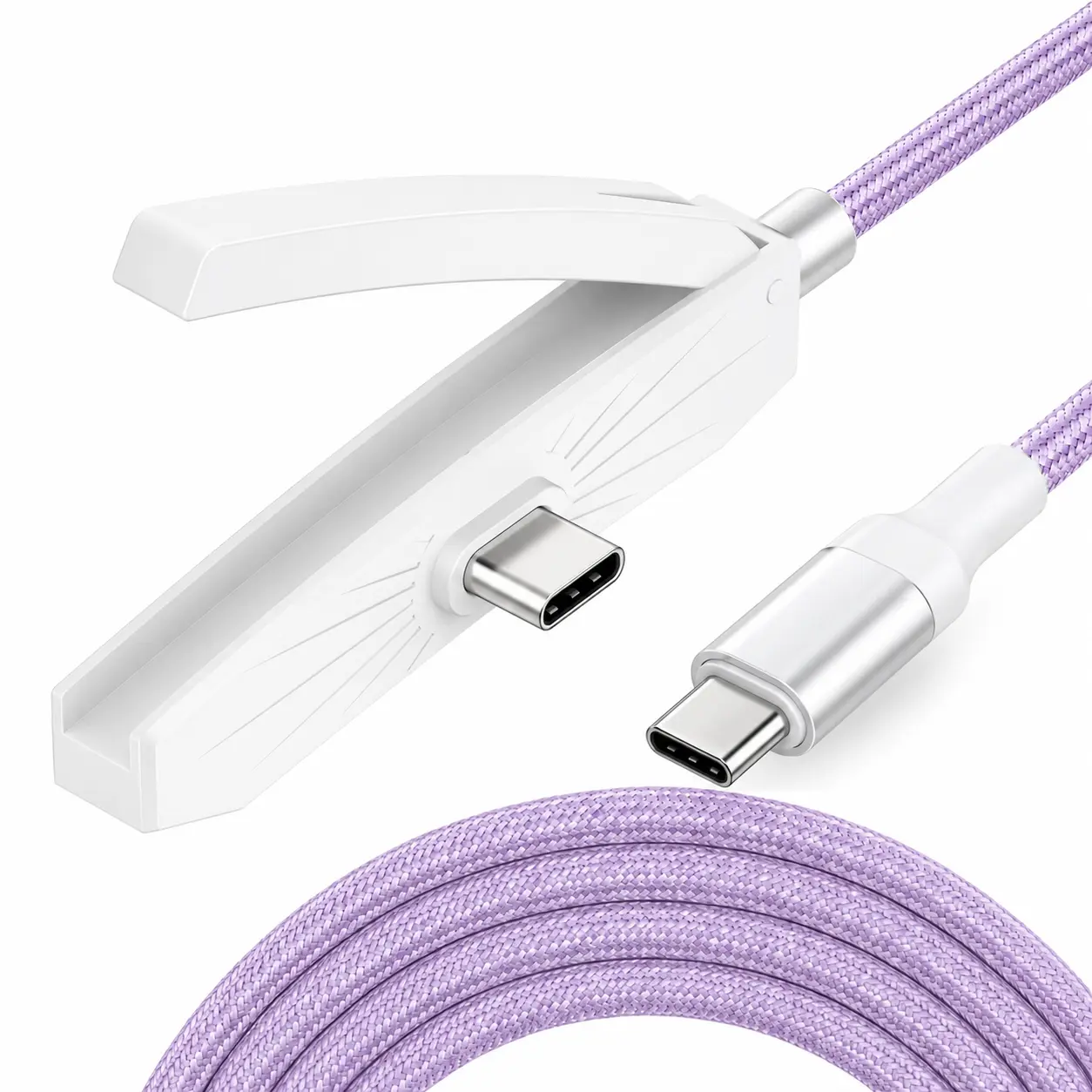 USB C to Type-C Charging Cable with Stand - 90 Degree 2 in 1 Invisible Holder Charger Cable for iPhone 15/16/17/11 Pro Max XS XR iPad，Samsung, 60W PD Fast Charging Sideways Flat iPhone Cord Cable 6FT