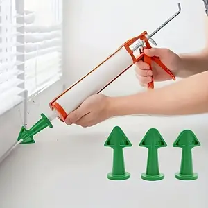 Caulk Finishing Tool Set, Silicone Sealant Nozzle Tools, Reusable Caulk Gun Nozzle for Home DIY, Construction, Bathroom, Kitchen & Window Sealing