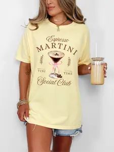 Espresso Martini Social Club ~ Unisex Short Sleeve CC Garment Dyed T-Shirt Printed in the USA