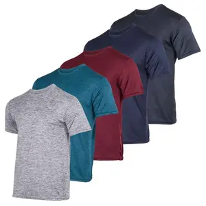 5 Pack Men's Short Sleeve Dry Fit Crew Neck T-Shirts for Athletic Running, Gym Workout, Street Fashion with Graphic Design
