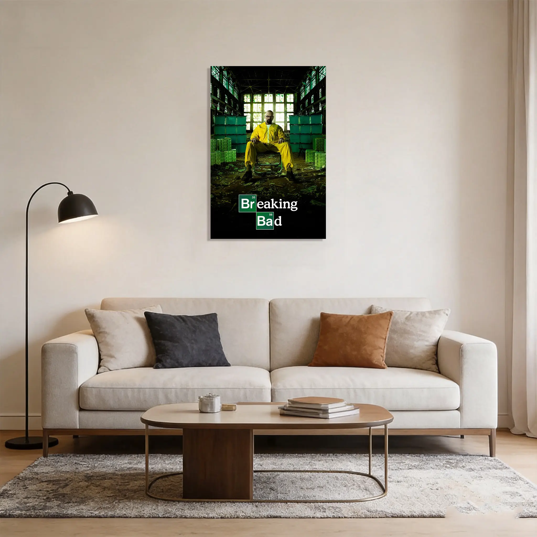 Breaking Bad Cartoon Art Print - Durable Pine Wood Wall Decor, Home Decor for Living Room, Dining Room, Bathroom (Juneteenth, Canada Day Themed), Decorative, Sturdy Frame