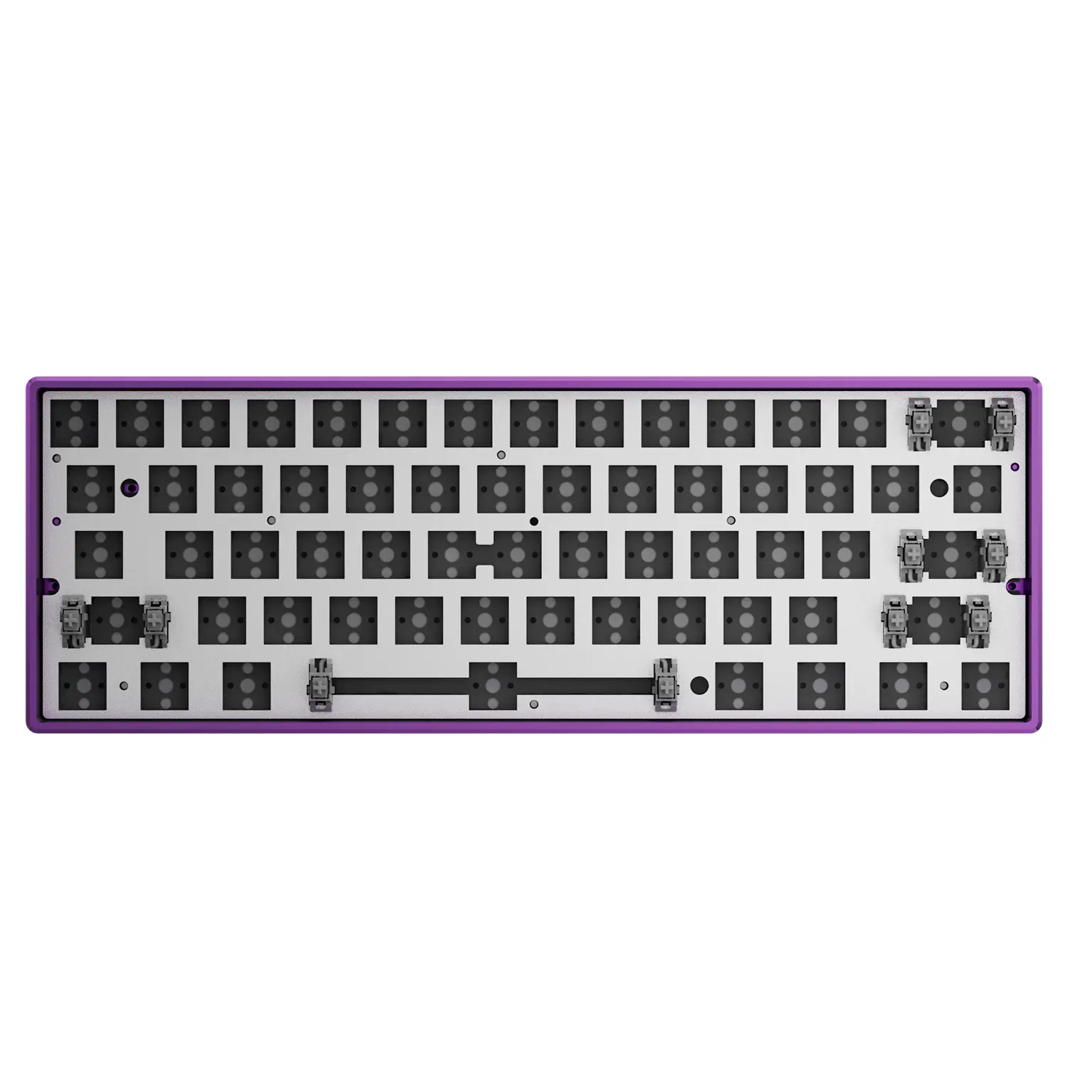 Geniusho 60% Layout Custom Barebones Mechanical Keyboard Kit, Aluminum Alloy Gasket Mount Base, Hot-Swappable PCB, South-Facing RGB Backlit, Type-C Wired DIY for Gamers/Coders, Windows/Mac