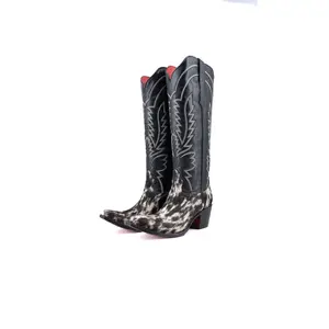 Bianca Tall Red Bottom Cowhide Snip Toe Cowgirl Boot Size 8 Box CW12