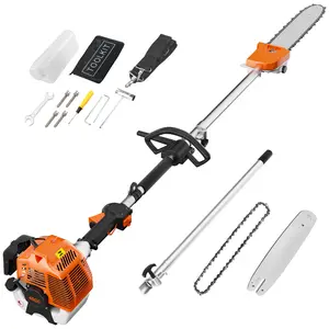 Gas Powered Pole Saw, 48cc 2-Cycle Gas Pole Saws for Tree Trimming with 11.5in Cutting Bar,16-FT Height Reachable Cordless Extension Chainsaw for Tree Trimming Bush Pruning Branch Cutting