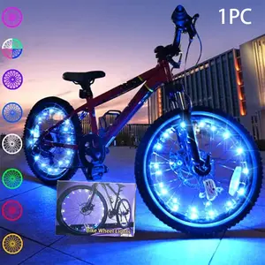 Ultra-Bright LED Bike Wheel & Spoke Lights, Multi-Color Safety Warning Tire Strip Lighting for Night Riding, Fit, Durable PC Material, Bike Light