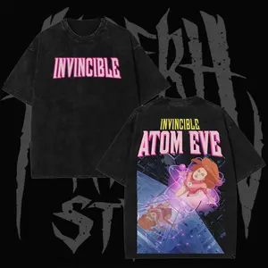 Retro 2000s Invincible Pink Hero Atom Eve Graphic T-Shirt – Vintage Washed Cotton Tee, Comic Style Inspired Streetwear Unisex Shirt, Gift for Fan, Gift for Her