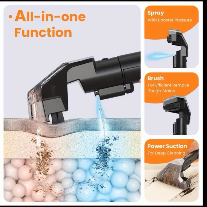 Portable Carpet & Upholstery Spot Cleaner | Powerful Suction | Deep Cleaning Machine