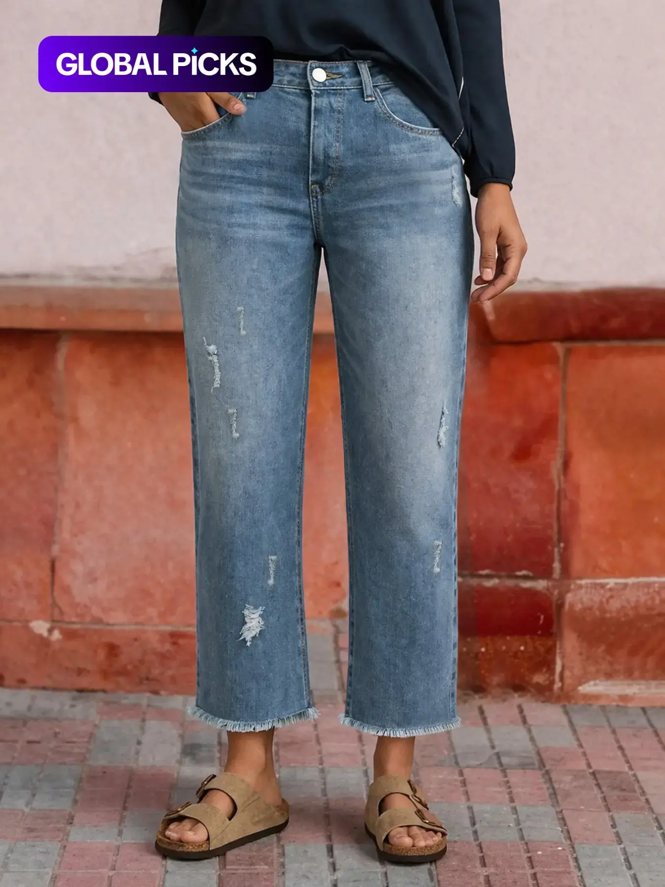 Women's High Waist Loose-Fit Denim Jeans, Casual Streetwear Plain Surface H-Type Pants, All-Seasons Wearable, Perfect for Outing and Summer