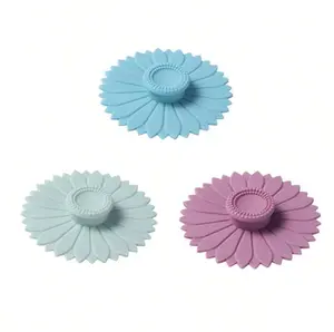 1Pcs Cute Decorative Silicone Cup Lid, Creative Round Anti-Dust Cover For Mugs, Aesthetic Tea Cup Accessory For Home & Office, Perfect Small Gift Idea  Color Shipped at Random