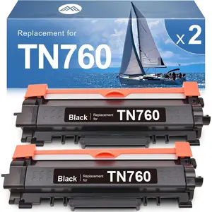 Remanufactured Toner  Replacement for Brother TN760 TN730 TN-730/TN-760 Black High Yield for MFC-L2690DW MFC-L2710DW MFC-L2717DW HL-L2350DW HL-L2395DW MFC-L2750DW Printer, 2-Pack