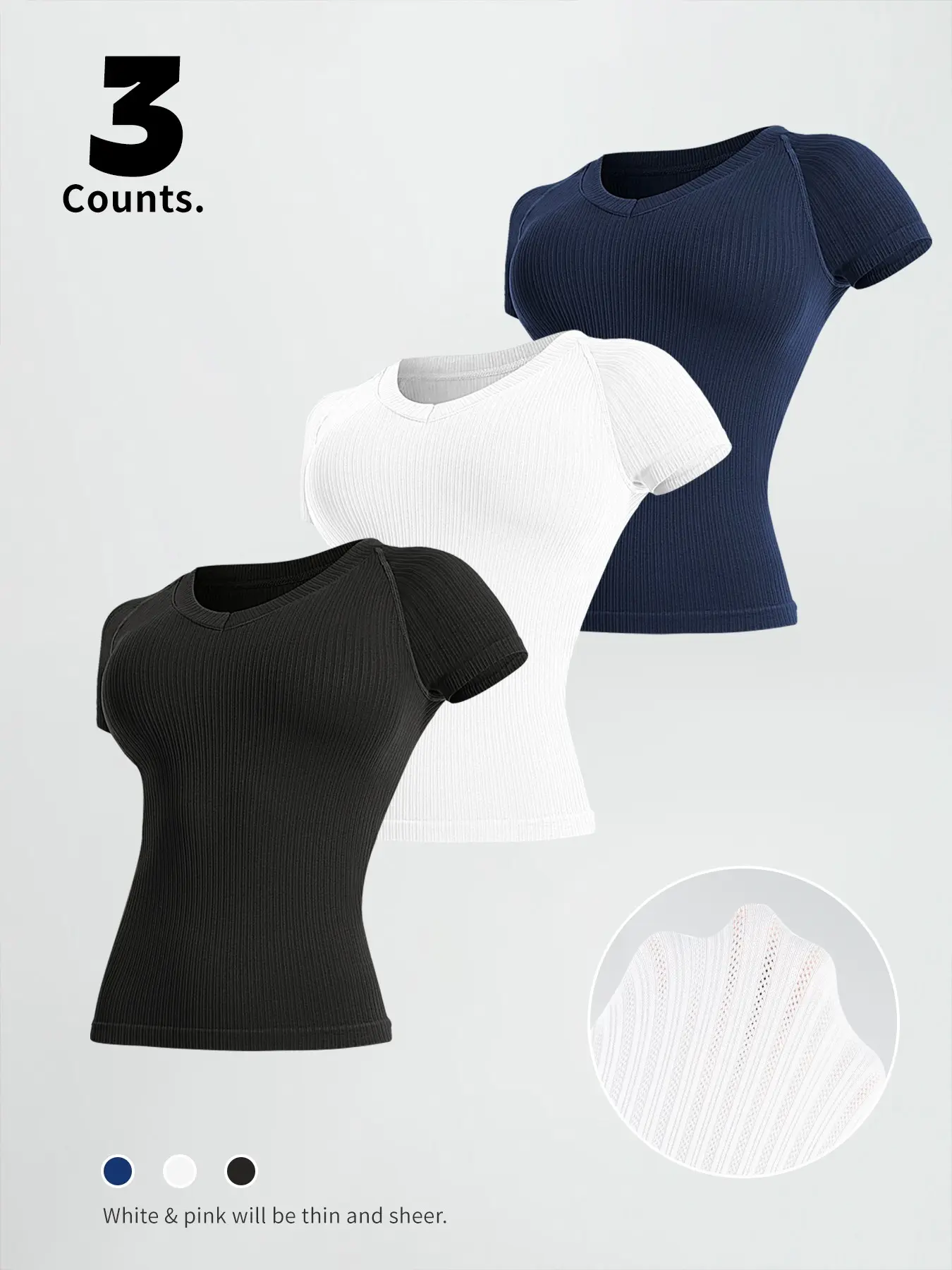 Women's Plain Sportswear Set, High-Wide Ribbed Breathable Design, Suitable for Yoga & Sports Training, Versatile Travel Clothing, Workout Running Clothes, Workout Sets, 1/2/3/6 Piece Combo