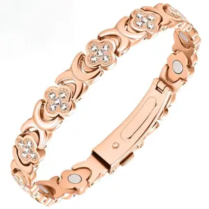 99.9% Pure Copper Magnetic Bracelets for Women | 3500 Gauss Powerful Magnets Stretch Stackable Bangle Trendy Fashion Jewelry Gift