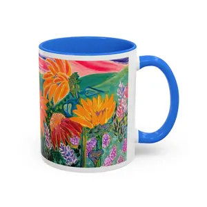 Sunflower Field Art Mug | Colorful Floral Ceramic Coffee Mug