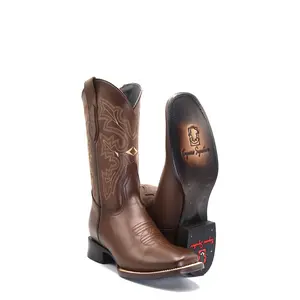 2565013150 - Vaquero Signature Men's Wide Toe Boots Flor Entera Cafe Difuminado