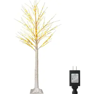 Easter Decorations 6 FT 144 LED Lighted Birch Tree, Christmas Decorations Outdoor Indoor, Pre-lit Christmas Tree with Lights for Indoor Outdoor Bedroom Christmas Wedding Party Decoration