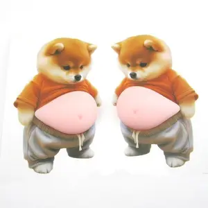 Shiba Inu 3D Anti-Collision Sticker, Plush Squeezable Dog Toy, Stress Relief Accessory, Fun Home Decor Item, Unisex Squishy Toy, Decompression Squeeze