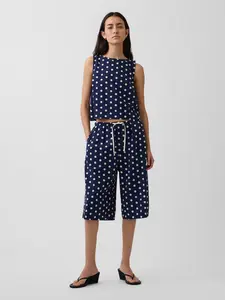 Gap Women's Linen-Blend Relaxed Easy Culotte Pants