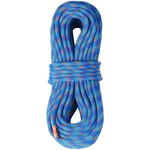10.2mm Dynamic Climbing Rope, 40m (131ft) Length, 25 kN Breaking Strength, Fiber Rope with Steel Snap Hooks for Escape, Rappelling, Fire Rescue, Outdoor Use, Durable Blue Color, Essential Climbing Equipment