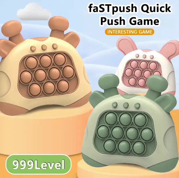 Fast Push Game, Quick Push Pop Game, Pop Pro Light Up Fidget Toys,Quick Speed Fast Push Puzzle Game Console Bubble Stress Relief Decompression Toys Ha