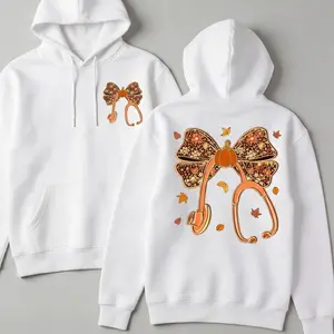 Fall Nurse Senior 2026 Hoodie | Cute Pumpkin Stethoscope Graduation Sweatshirt Sweatshirt TOP