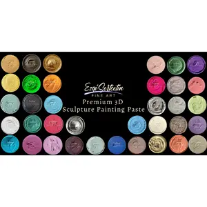 3D Sculpture Painting Paste|Texture Paste|Decorative Plaster|Ready to Use|Unique Metallic Pearl and Neon Colors|Ideal for Artwork|Stencil|Flowers|Texture and Art Relief|6 oz |
