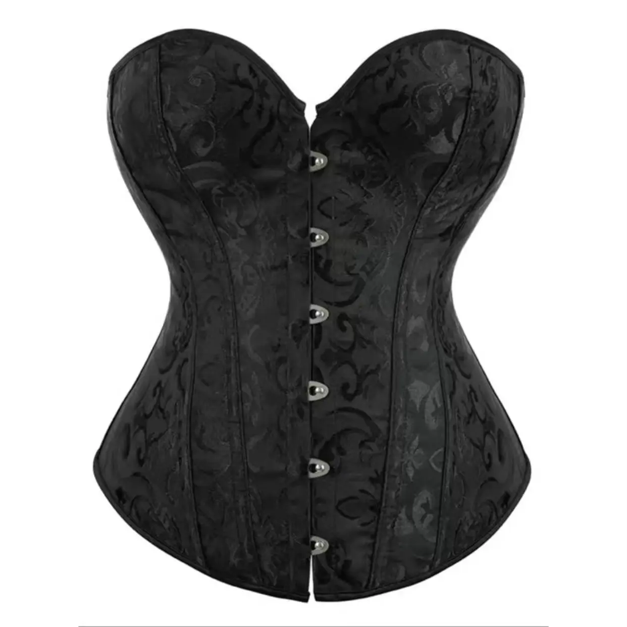 Women's Plain Jacquard Lace Up Corset Shapewear Tube Top, Casual Vintage Elegant Tummy Control Shapewear Top, Ladies Shapewear for Daily Wear