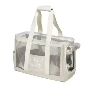 Pet Breathable Mesh Handbag, Lightweight Shoulder Bag for Cats and Dogs, Portable Summer Outing Bag, Holds Up to 10 Lbs, Multiple Colors Available
