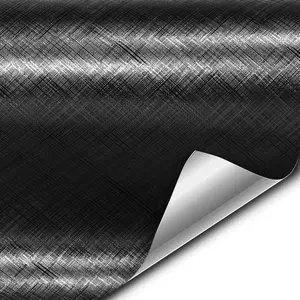 Black Stealth Plaid Brushed Vinyl  Wrap Roll (1ft x 5ft)