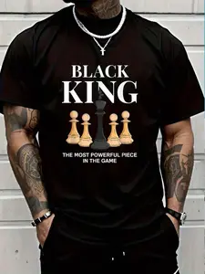 100% Cotton Black King The Most Powerful Piece In The Game Chess T-Shirt