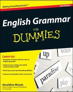 USED-English Grammar For Dummies by Geraldine Woods (Paperback)