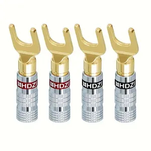 Copper Y-Shape Wiring Post, Detachable Plug Design, Banana Plug, No Soldering Required, Ideal for Audio Equipment