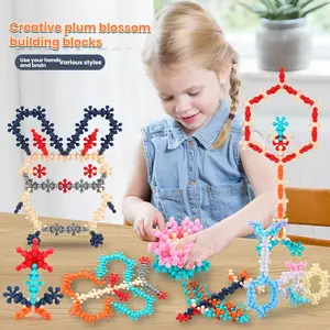 Interlocking Snowflake STEM Blocks - Pastel Colors for Xmas! Smooth Edges, Snap-Tight Design. Kids Build Castles, Cars & More! Easy to Connect, Hard to Fall Apart. Perfect Xmas Gift for 4-8YOs to Create & Feel Proud!stem toys jelly blocks building toys