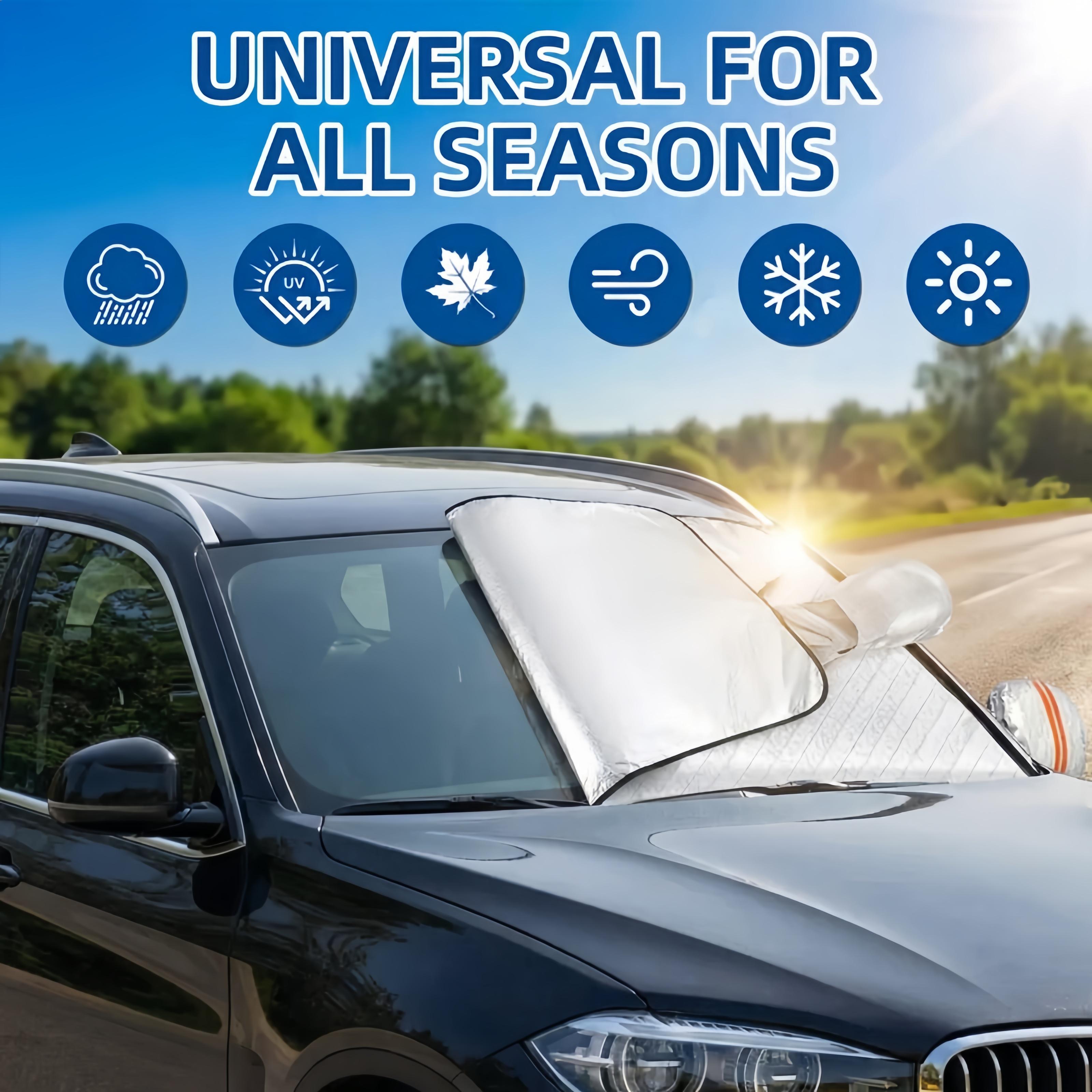 Car Windshield Cover, Heavy Duty Thick Protective Windscreen Cover - Snow Ice Frost Sun UV Dust Water Resistent - Pefect Fit for Cars SUVs All Years Summer/Winter