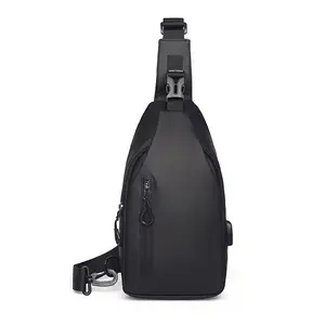 Men's Waterproof Nylon Plain Crossbody Bum Bag - Multi-Wear Chest Messenger Belt Bag, Versatile Luggage Accessory, Versatile Bag