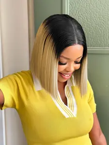 4*4 Closure Bob Wig, Super Double Drawn Human Hair Multiple Colors Wig for Women, Blunt Cut Natural Looking Lace Hairlinefor Daily Commute 10 Inch Black Women Wigs