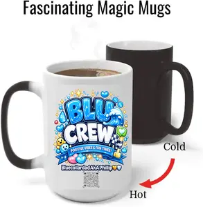 Blu Crew Color Changing Mug | Heat Reveal Coffee Cup | Magic Mug Gift