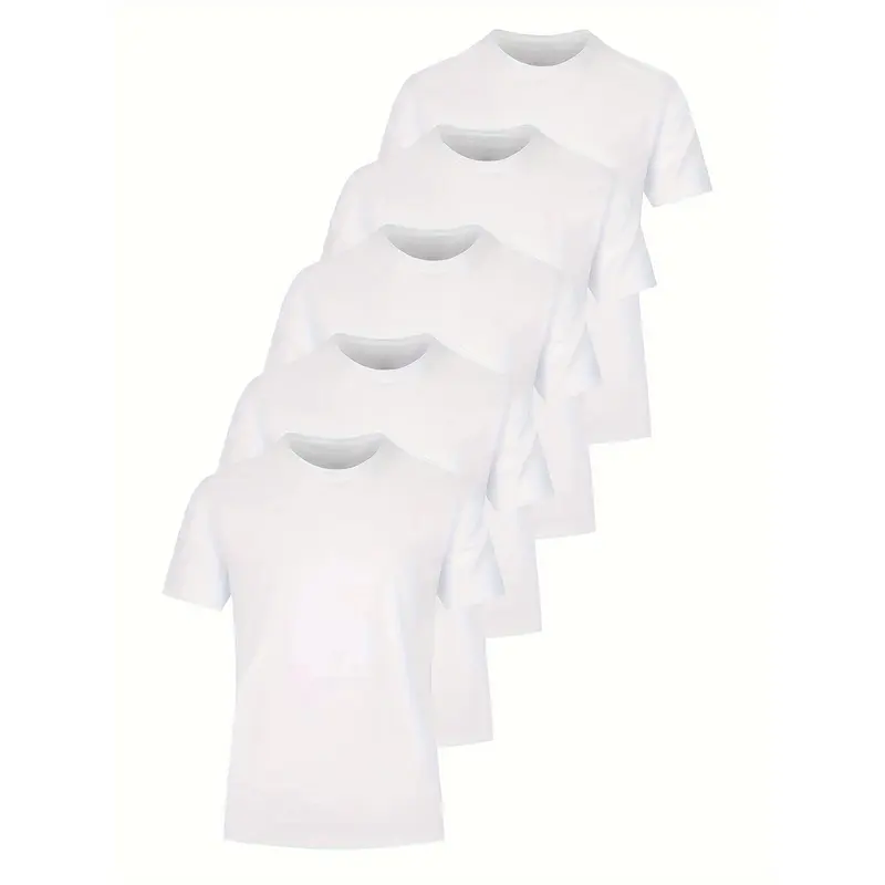 10 Pack Men’s Cotton Crew Neck T-Shirts – Plain Short Sleeve Tees, Bulk Set, Classic Fit, Breathable & Preshrunk