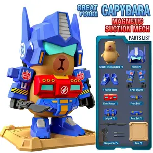 Capybara Magnetic Mecha Blind Box | 12cm Great Force Optimus Style Collectible | Strong Magnet Build & Battle Kit | Perfect Mother’s Day & Children’s Day Gift for Kids 8+