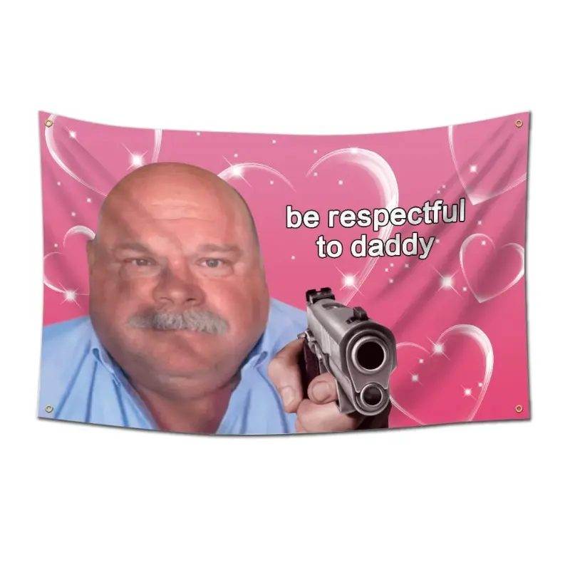 Daddy Winkle Bertram Tapestry Be Respectful to Daddy Funny Meme Wall Hanging for Dorm Room Living Room Decor Party Backdrop 3x5 Ft Humorous Design