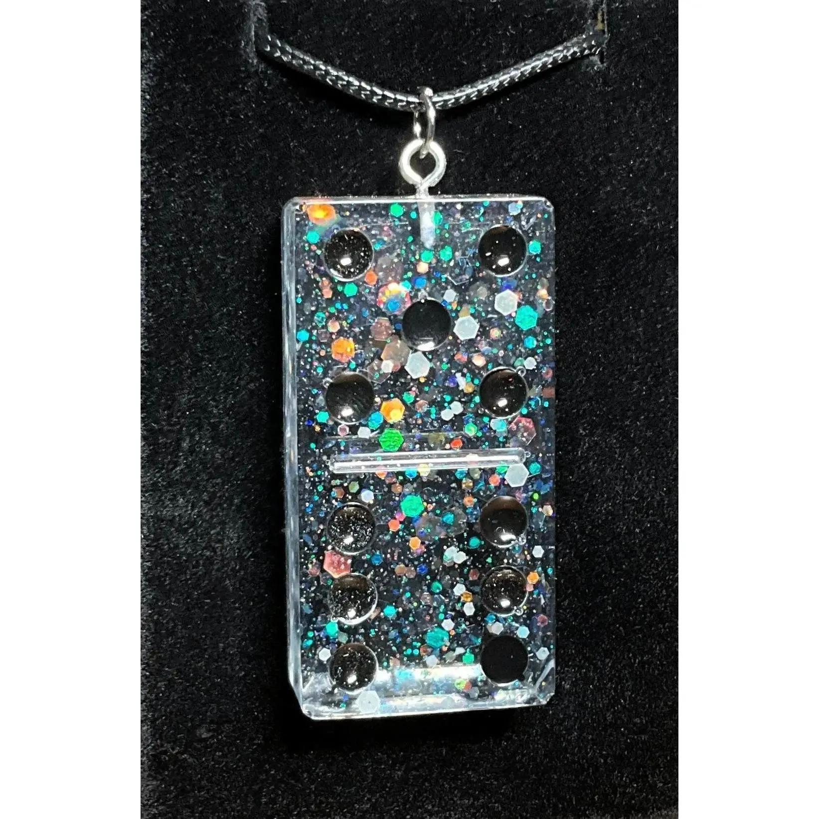 Domino Necklace with Glow-in-the-Dark Glitter