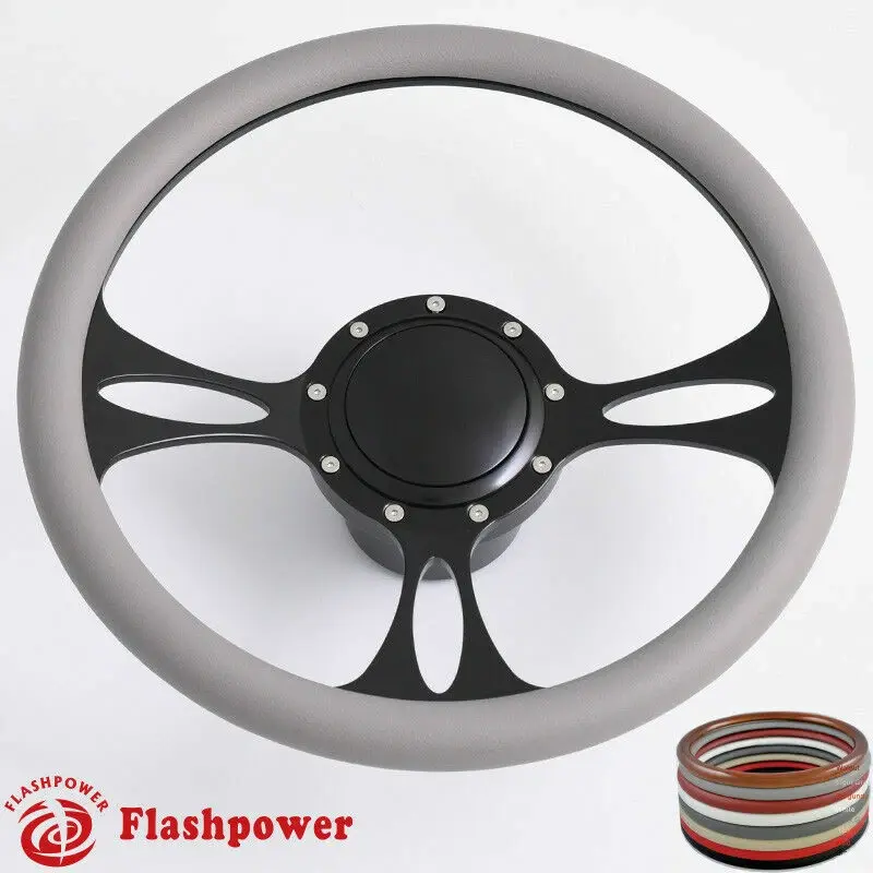 14'' Billet Steering Wheel with Black Half Wrap - Custom for Safari Grand Prix, Car Interior Accessory for Car Styling