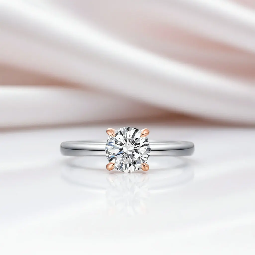 14k Two-Tone Gold 1.0 Ct Lab Grown Diamond Option Engagement Ring