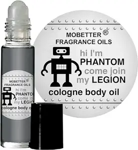 MOBETTER FRAGRANCE OILS Hi I'm Phantom Come Join My Legion Men Cologne Body Oil 1/3 oz roll on Glass Bottle
