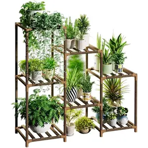 Plant Stand Indoor Plant Shelf Outdoor Wood Plant Rack Bamworld