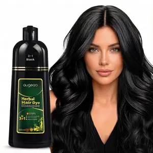Black/Dark Brown Hair Dye Shampoo, 3-in-1 Hair Color Semi-Permanent, Unisex, 100% Gray Coverage, Lasts 60 Days, Multi plant essence, Frizz-Free, 500ml